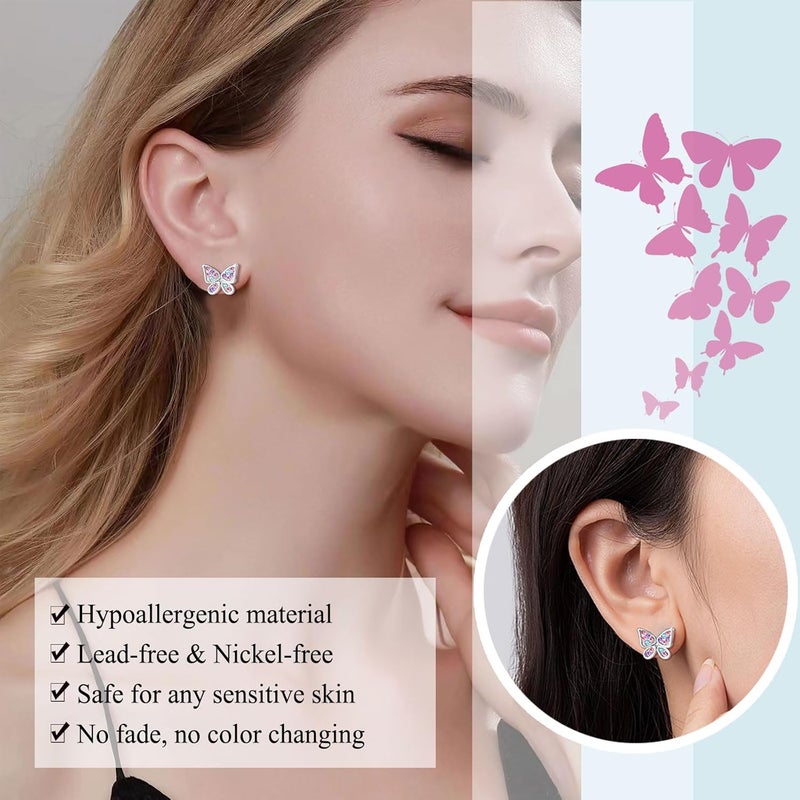 UPROMI Hypoallergenic Butterfly Earrings for Daughter/Granddaughter/Niece, Valentines Christmas Birthday Gifts for Girls - Image 4
